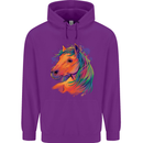 Horse Head Equestrian Childrens Kids Hoodie Purple