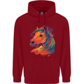 Horse Head Equestrian Childrens Kids Hoodie Red
