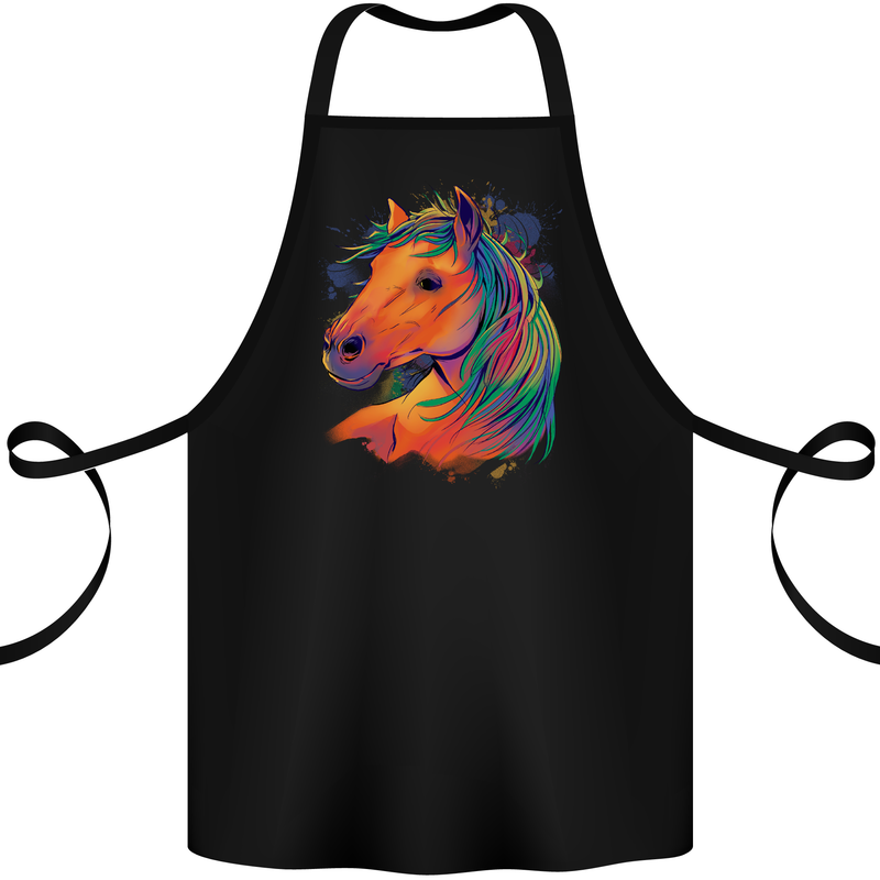 Horse Head Equestrian Cotton Apron 100% Organic Black