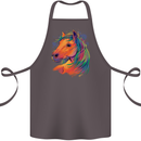 Horse Head Equestrian Cotton Apron 100% Organic Dark Grey