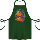 Horse Head Equestrian Cotton Apron 100% Organic Forest Green