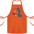 Horse Head Equestrian Cotton Apron 100% Organic Orange
