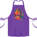 Horse Head Equestrian Cotton Apron 100% Organic Purple