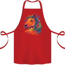 Horse Head Equestrian Cotton Apron 100% Organic Red
