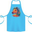 Horse Head Equestrian Cotton Apron 100% Organic Turquoise