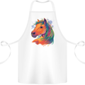 Horse Head Equestrian Cotton Apron 100% Organic White