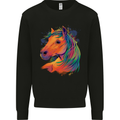 Horse Head Equestrian Kids Sweatshirt Jumper Black