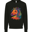 Horse Head Equestrian Kids Sweatshirt Jumper Black