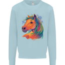 Horse Head Equestrian Kids Sweatshirt Jumper Light Blue