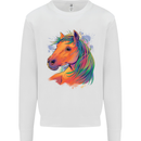 Horse Head Equestrian Kids Sweatshirt Jumper White