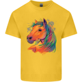 Horse Head Equestrian Kids T-Shirt Childrens Yellow