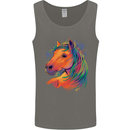 Horse Head Equestrian Mens Vest Tank Top Charcoal