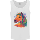 Horse Head Equestrian Mens Vest Tank Top White