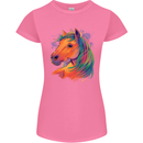 Horse Head Equestrian Womens Petite Cut T-Shirt Azalea