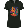 Horse Head Equestrian Womens Wider Cut T-Shirt Black