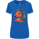 Horse Head Equestrian Womens Wider Cut T-Shirt Royal Blue