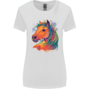 Horse Head Equestrian Womens Wider Cut T-Shirt White