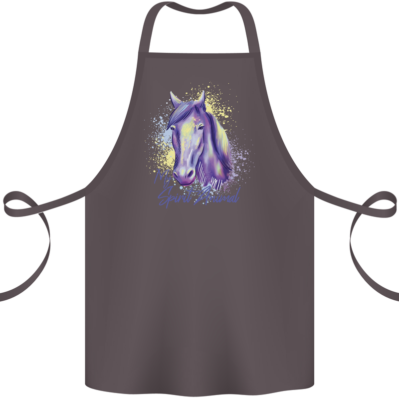 Horse Is My Spiritual Animal Equestrian Cotton Apron 100% Organic Dark Grey