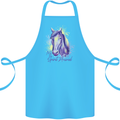 Horse Is My Spiritual Animal Equestrian Cotton Apron 100% Organic Turquoise