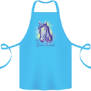 Horse Is My Spiritual Animal Equestrian Cotton Apron 100% Organic Turquoise