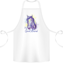 Horse Is My Spiritual Animal Equestrian Cotton Apron 100% Organic White