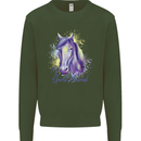 Horse Is My Spiritual Animal Equestrian Kids Sweatshirt Jumper Forest Green
