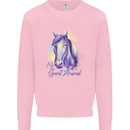 Horse Is My Spiritual Animal Equestrian Kids Sweatshirt Jumper Light Pink
