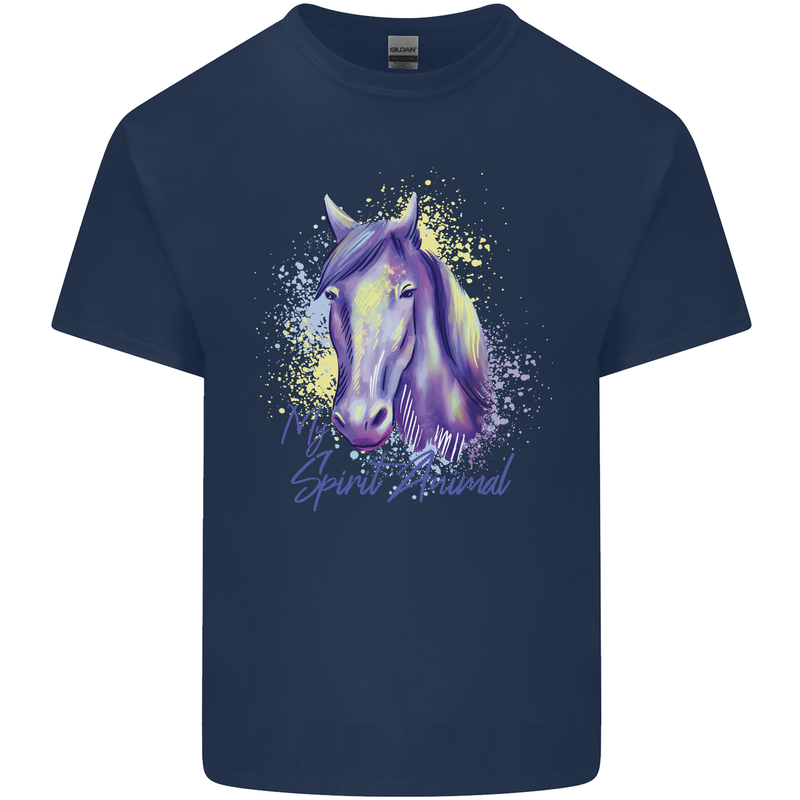 Horse Is My Spiritual Animal Equestrian Kids T-Shirt Childrens Navy Blue