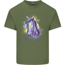 Horse Is My Spiritual Animal Equestrian Mens Cotton T-Shirt Tee Top Military Green