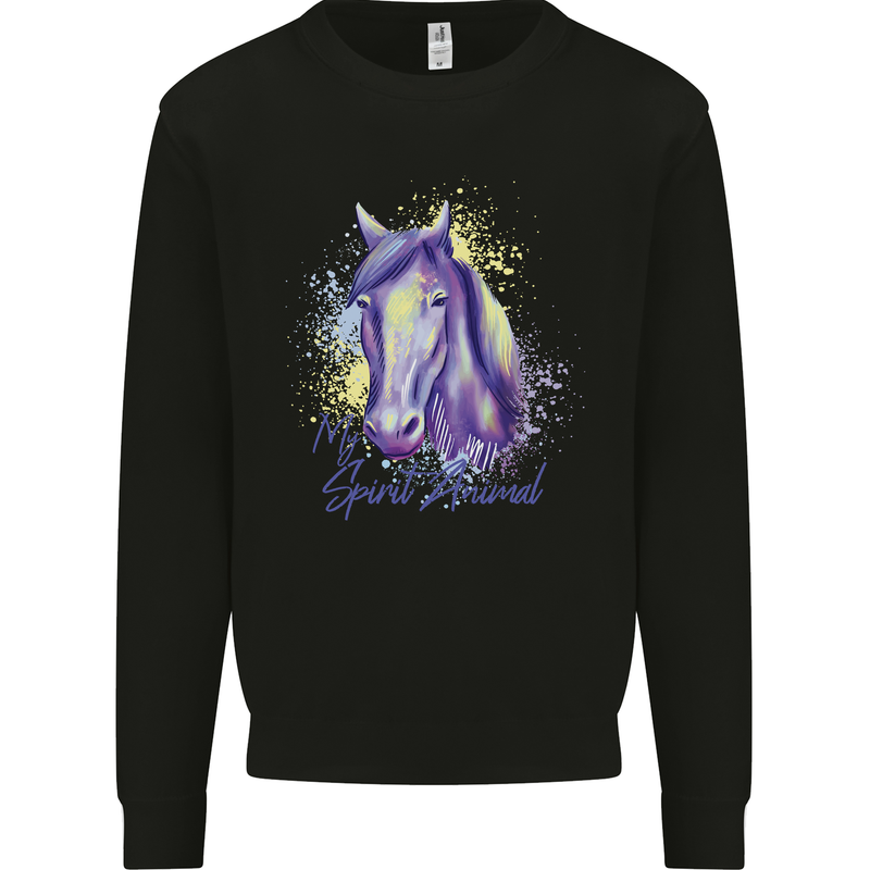 Horse Is My Spiritual Animal Equestrian Mens Sweatshirt Jumper Black