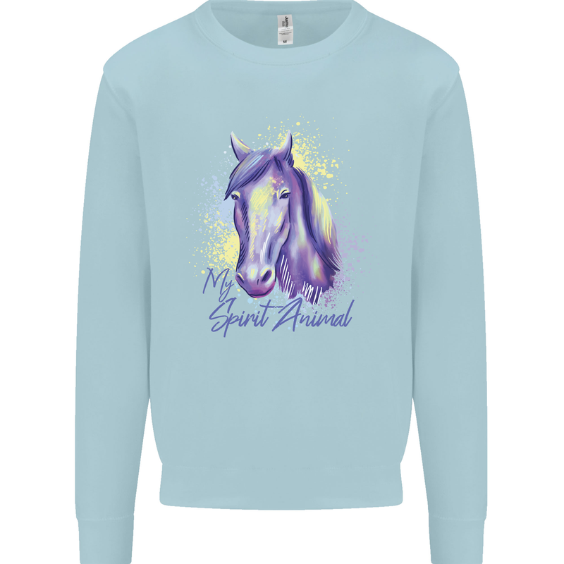 Horse Is My Spiritual Animal Equestrian Mens Sweatshirt Jumper Light Blue