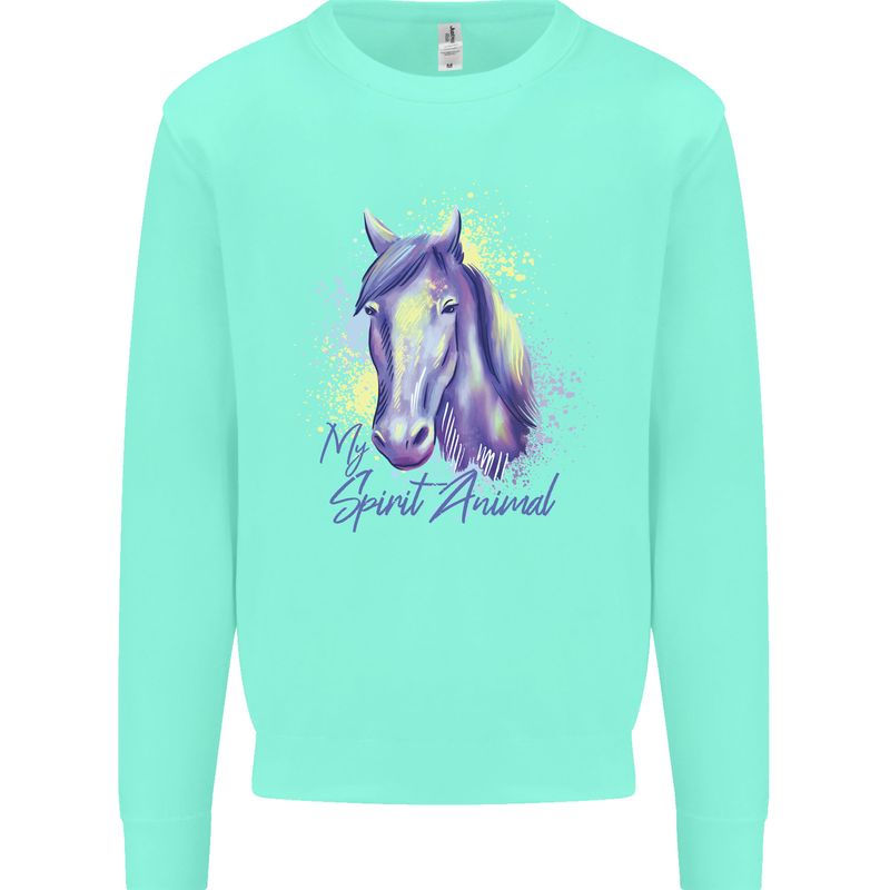 Horse Is My Spiritual Animal Equestrian Mens Sweatshirt Jumper Peppermint