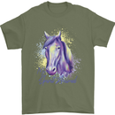 Horse Is My Spiritual Animal Equestrian Mens T-Shirt Cotton Gildan Military Green