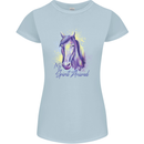 Horse Is My Spiritual Animal Equestrian Womens Petite Cut T-Shirt Light Blue