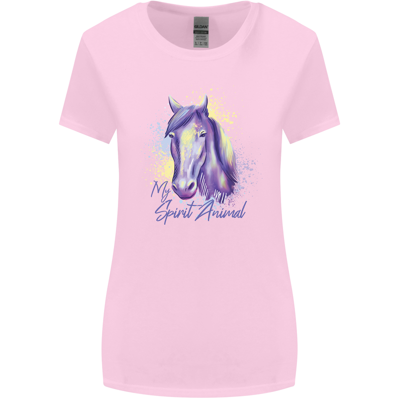 Horse Is My Spiritual Animal Equestrian Womens Wider Cut T-Shirt Light Pink