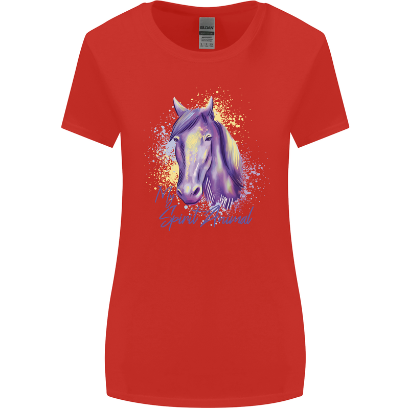Horse Is My Spiritual Animal Equestrian Womens Wider Cut T-Shirt Red