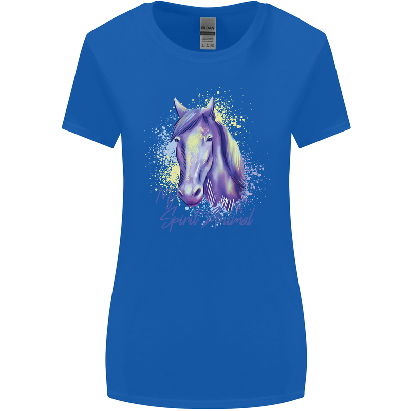 Horse Is My Spiritual Animal Equestrian Womens Wider Cut T-Shirt Royal Blue