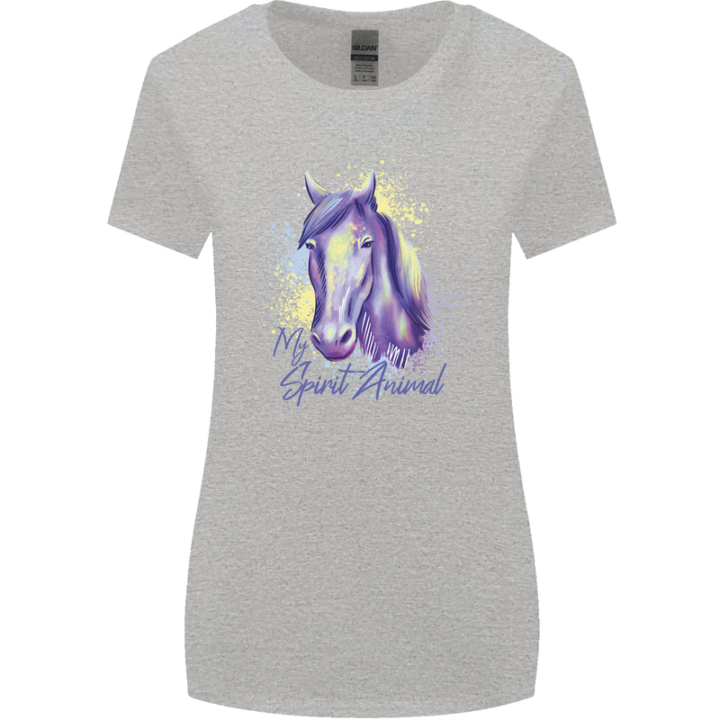 Horse Is My Spiritual Animal Equestrian Womens Wider Cut T-Shirt Sports Grey