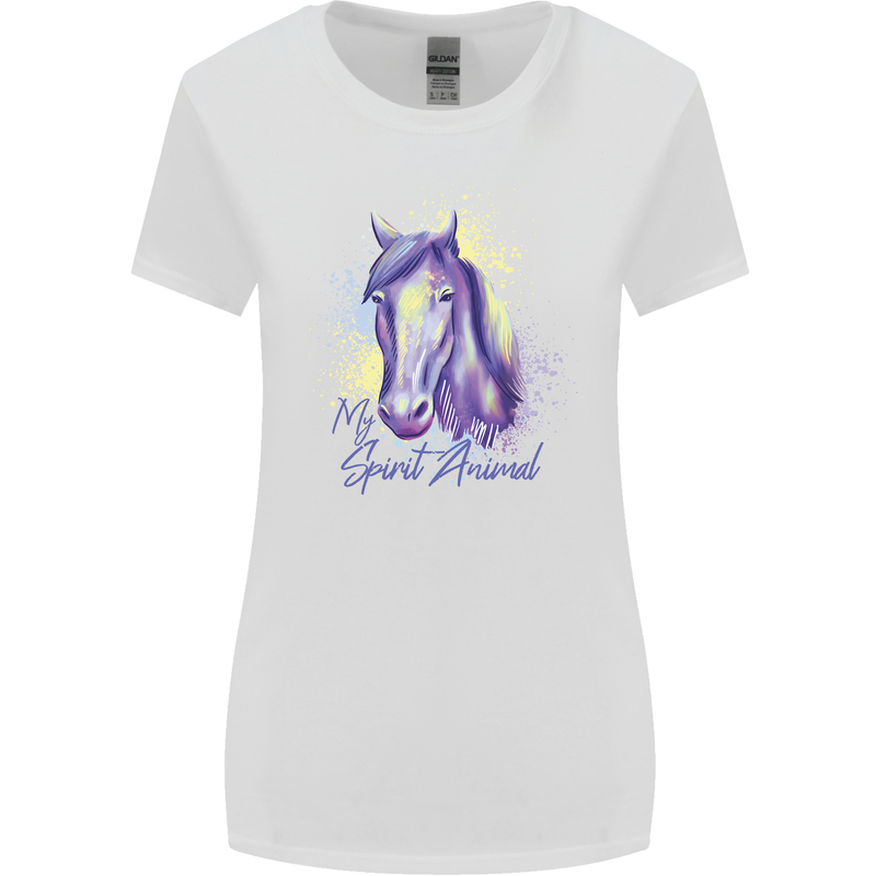 Horse Is My Spiritual Animal Equestrian Womens Wider Cut T-Shirt White
