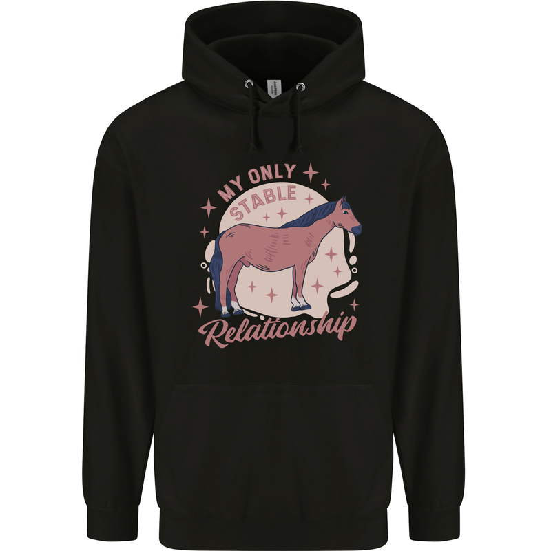 Horse My Only Stable Relationship Equestrian Childrens Kids Hoodie Black