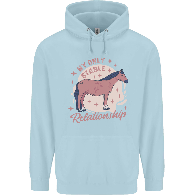 Horse My Only Stable Relationship Equestrian Childrens Kids Hoodie Light Blue