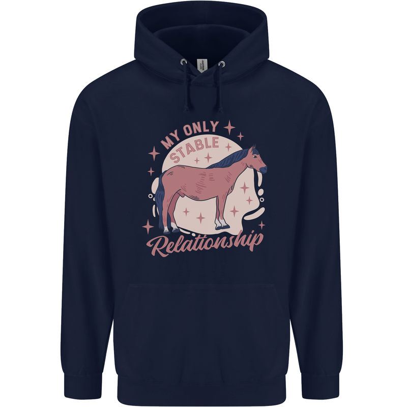 Horse My Only Stable Relationship Equestrian Childrens Kids Hoodie Navy Blue