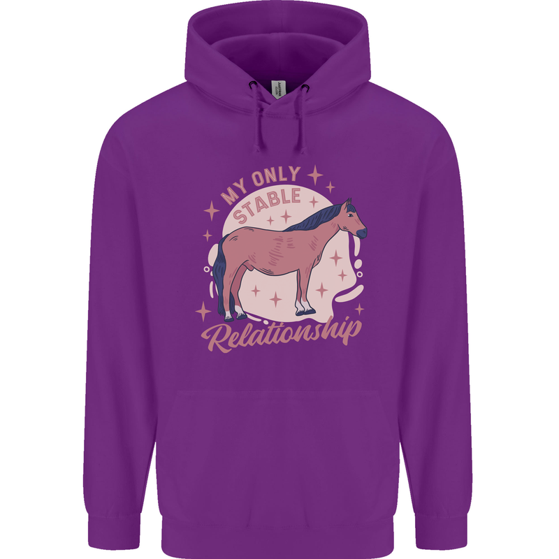 Horse My Only Stable Relationship Equestrian Childrens Kids Hoodie Purple