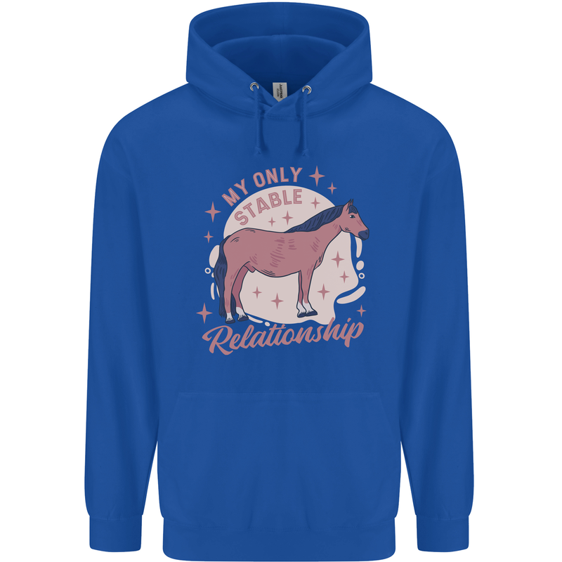 Horse My Only Stable Relationship Equestrian Childrens Kids Hoodie Royal Blue