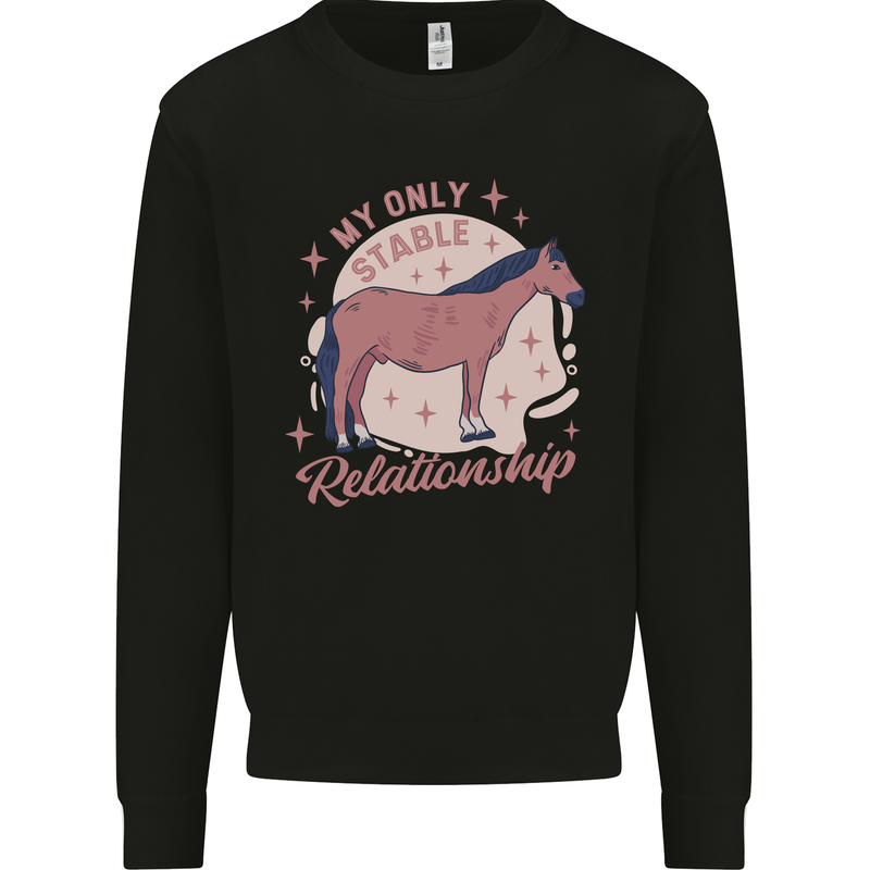 Horse My Only Stable Relationship Equestrian Kids Sweatshirt Jumper Black