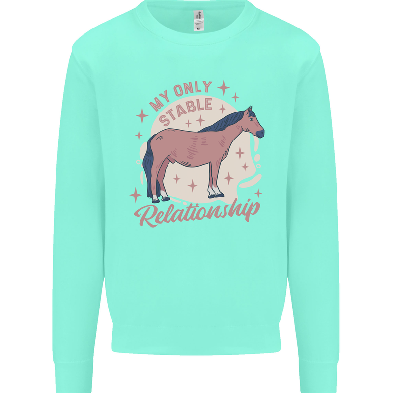 Horse My Only Stable Relationship Equestrian Kids Sweatshirt Jumper Peppermint