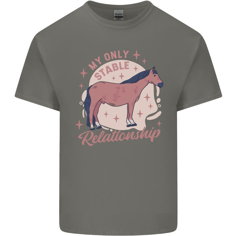 Horse My Only Stable Relationship Equestrian Kids T-Shirt Childrens Charcoal