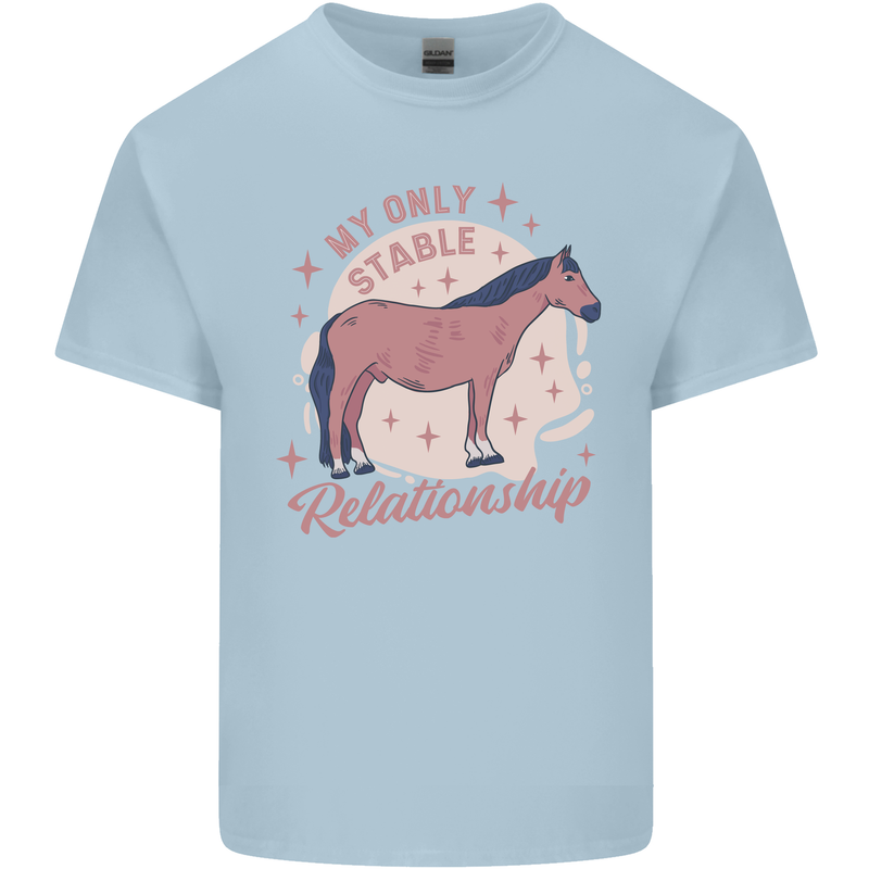 Horse My Only Stable Relationship Equestrian Mens Cotton T-Shirt Tee Top Light Blue