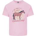 Horse My Only Stable Relationship Equestrian Mens Cotton T-Shirt Tee Top Light Pink