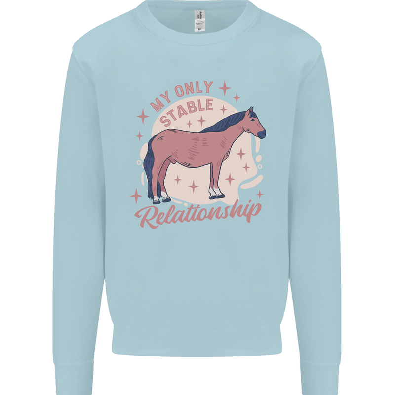 Horse My Only Stable Relationship Equestrian Mens Sweatshirt Jumper Light Blue